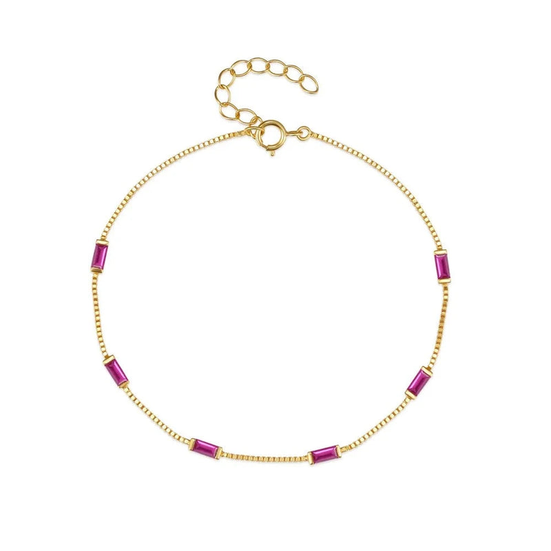 Pulseira de Prata com Zircônia Roxo - Hugario