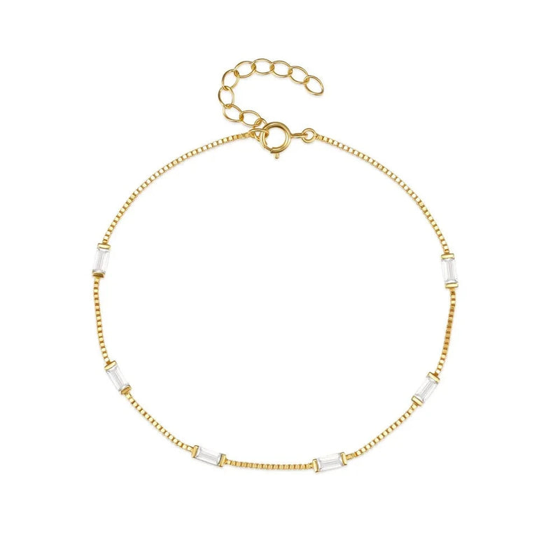 Pulseira de Prata com Zircônia Branco - Hugario