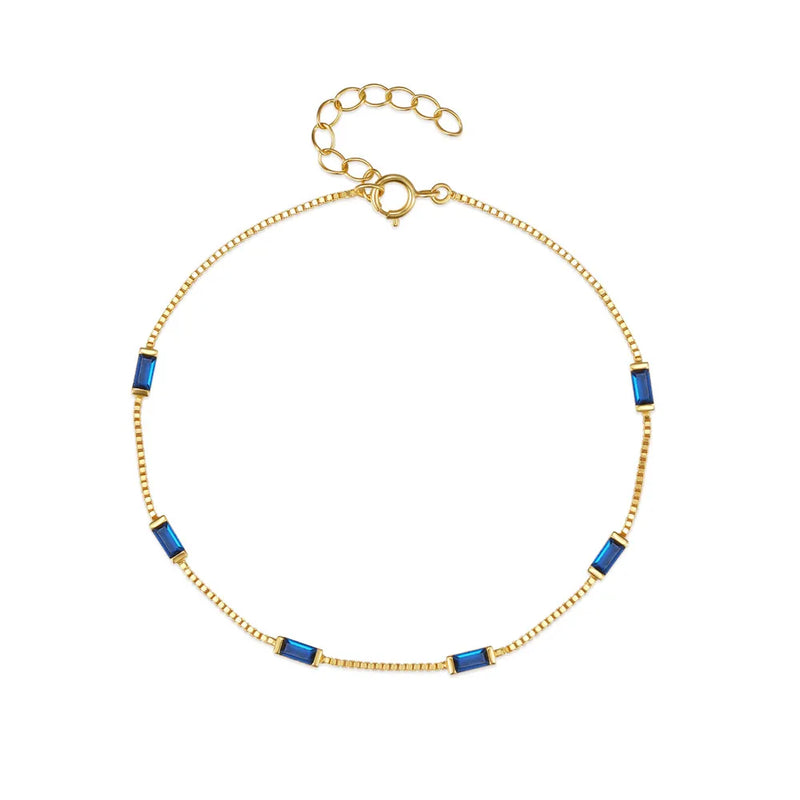 Pulseira de Prata com Zircônia Azul - Hugario