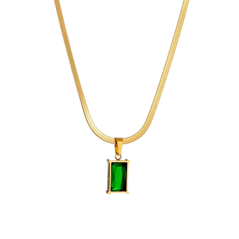 Pingente Feminino Verde Cristal - Hugario